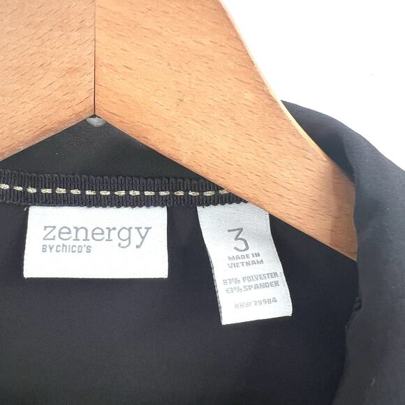 Chico's Zenergy Black Sleeveless Stretch Athleisure Vest Womens Size 3 - Picture 4 of 4